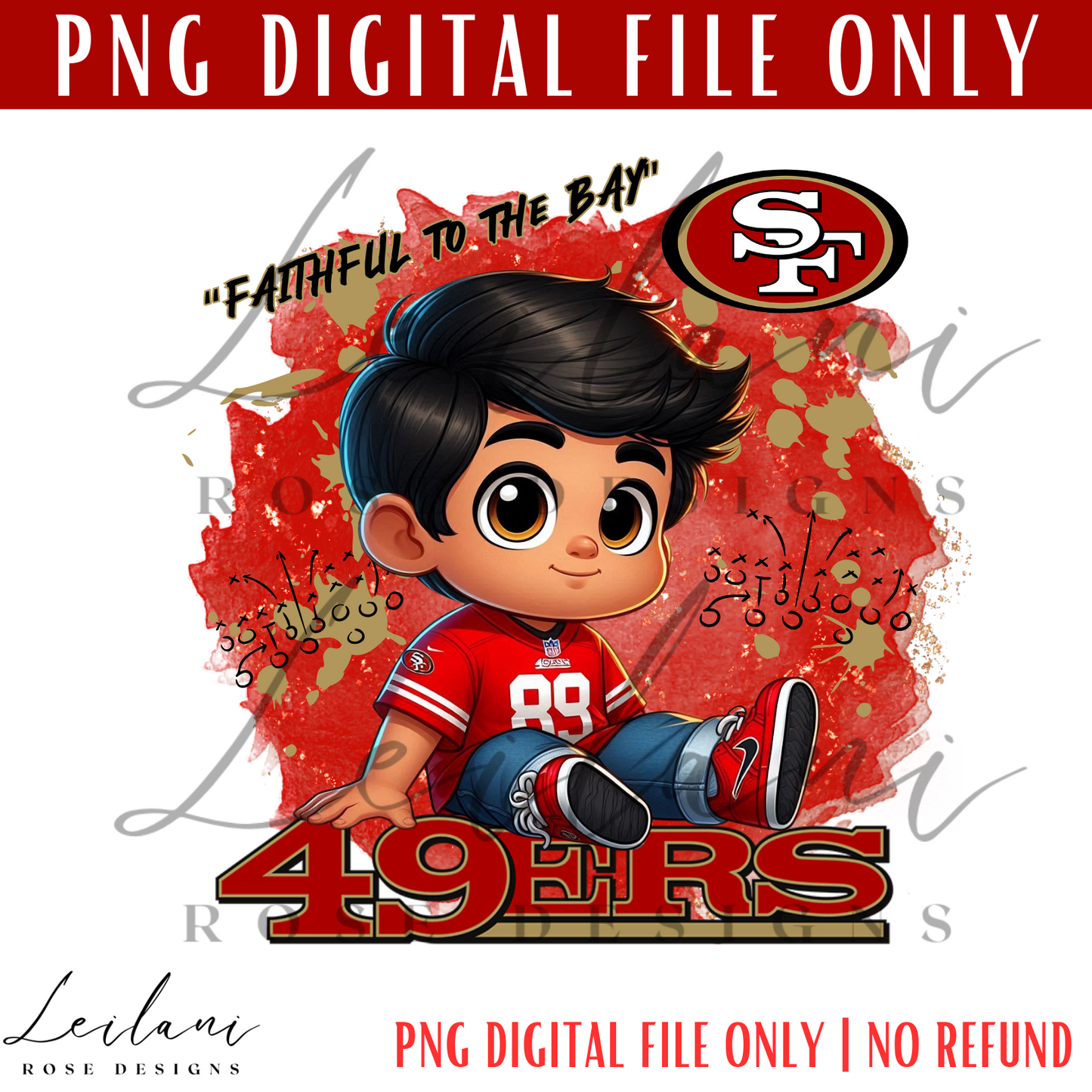 49ers Baby Boy PNG, Hispanic Baby Boy San Fran digital file, Football Digital File, 49 PNG File, SF Fan, Sublimation, Png File, Hispanic PNG