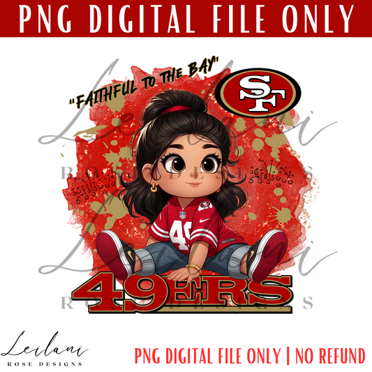 49ers PNG, Hispanic Baby girl San Fran digital file, Football Digital File, 49 PNG File, SF Fan, Sublimation, Png File, Hispanic PNG