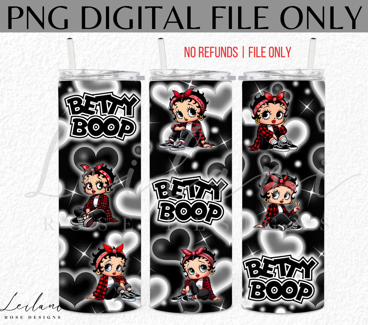 Betty Boop 20 oz Skinny Tumbler Sublimation Design, Tumbler Wrap Design, Instant Digital Download PNG, Betty Bop Digital File, Digital File