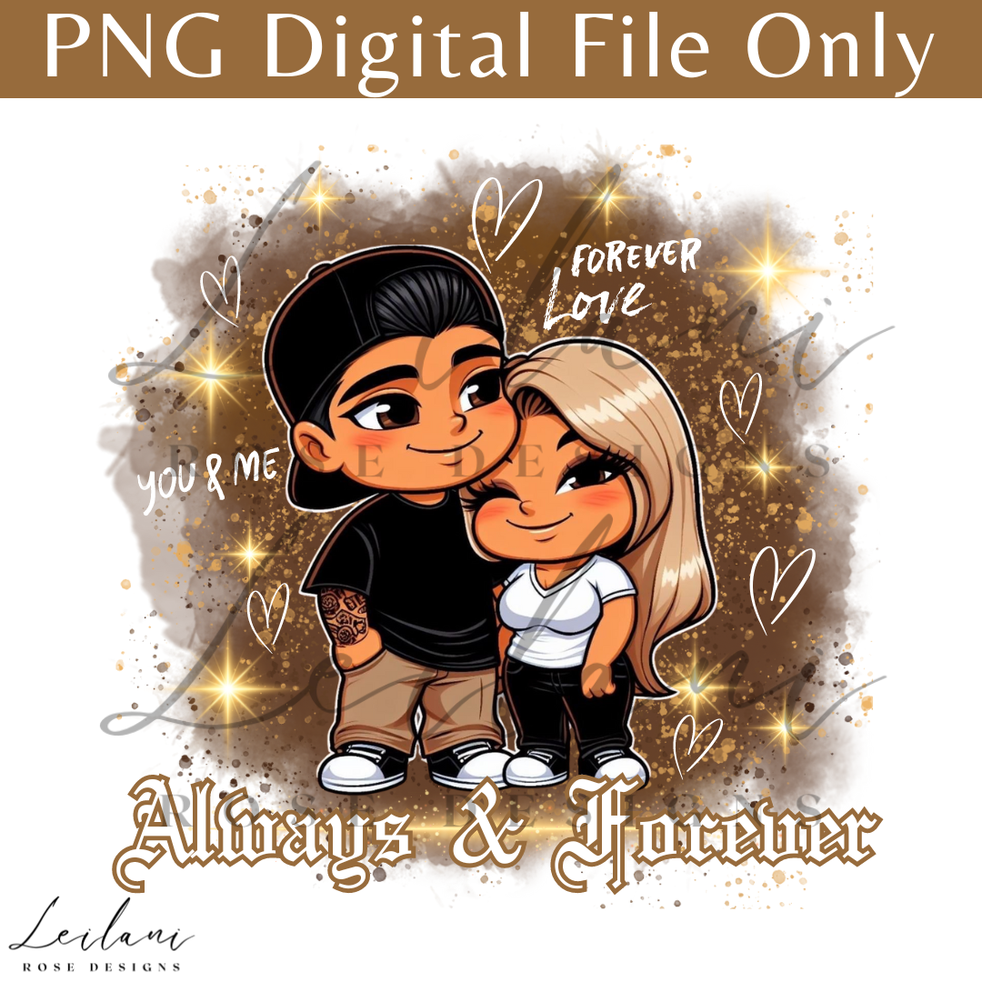 Cholo Couple PNG, Chola Couple digital file, Couple Digital File, Love PNG File, Chicano, Sublimation, Png File, Hispanic PNG (Copy)